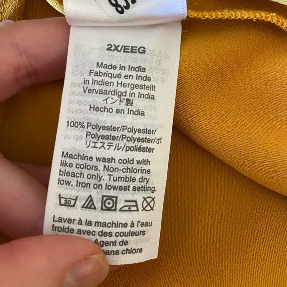 NWOT J Crew Drapey Ruffleneck Top Mustard Golden Yellow Ruffle Collar Size 2x - Picture 7 of 8